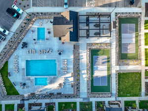 Aerial view of a pool area