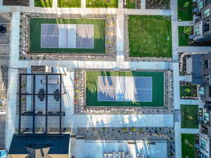 Pickleball courts and bowery