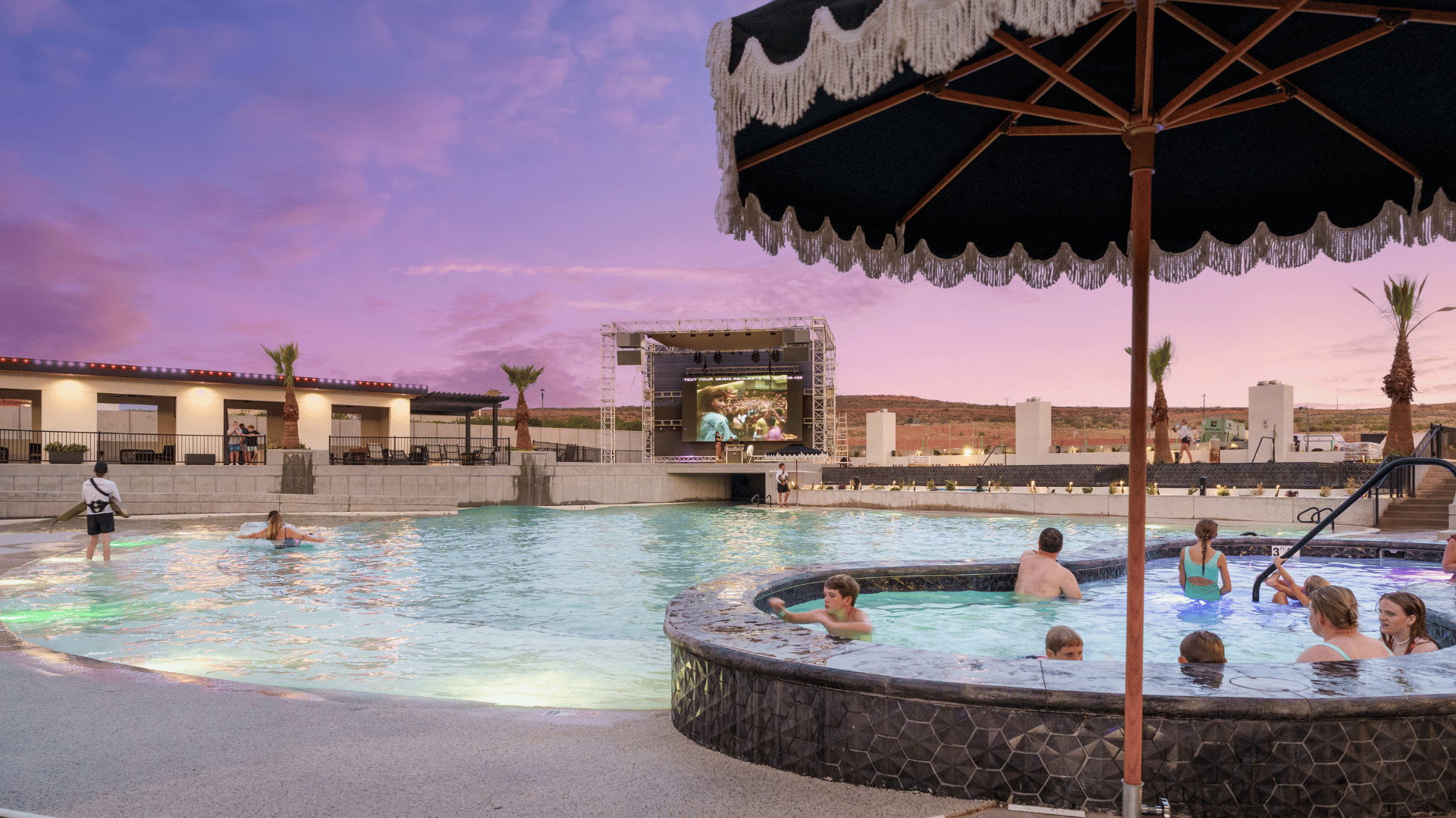 Community pool featuring a patio area