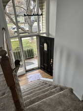 Foyer with wood finished floors