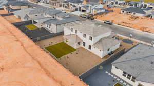 Aerial view of residential area