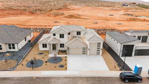 Overview of rural landscape with a desert landscape