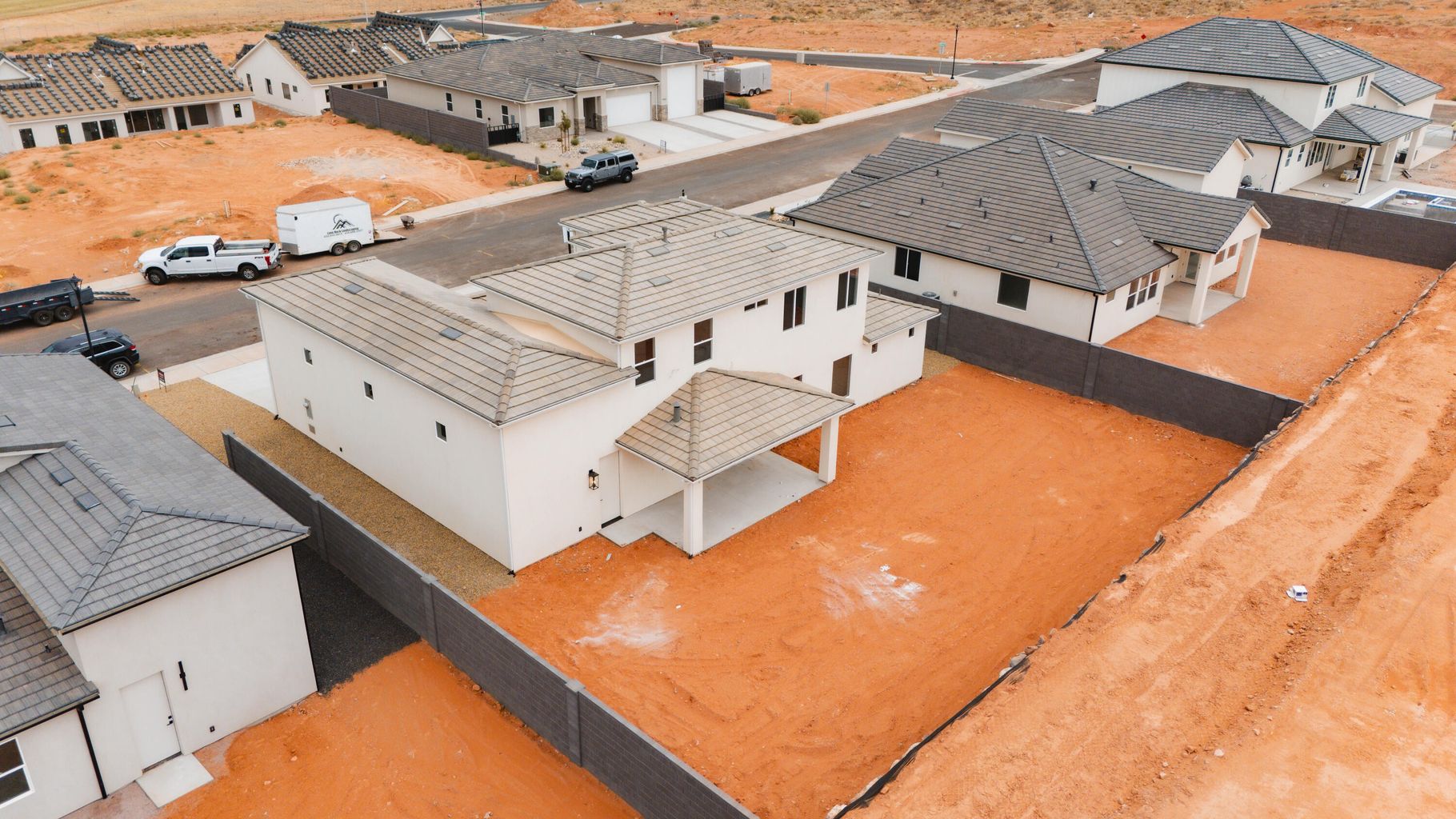 Aerial view of residential area