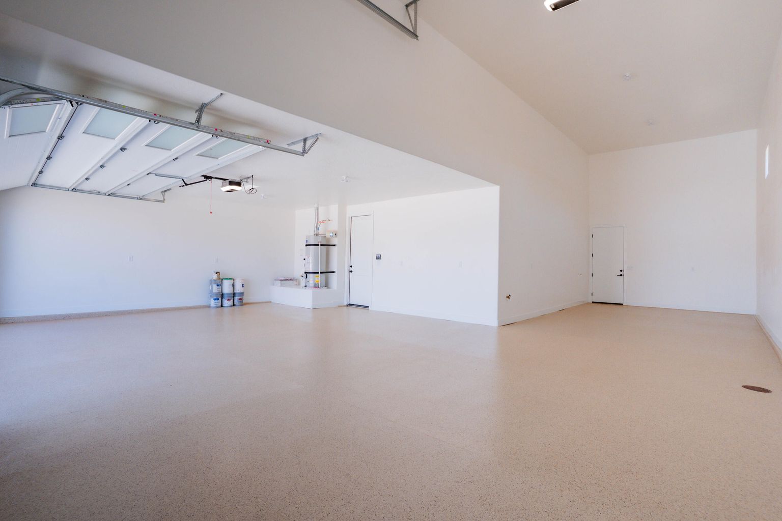Garage with water heater