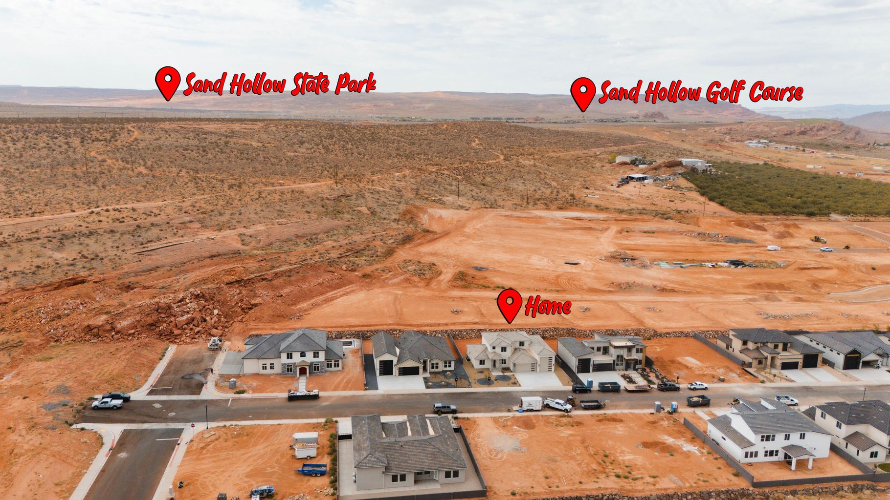 View of property location with nearby suburban area and rural landscape