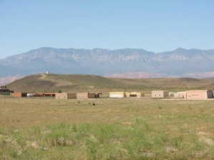 Mountain view with rural landscape