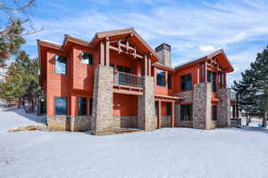 View of snow covered building