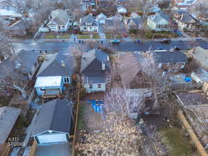 Aerial perspective of suburban area