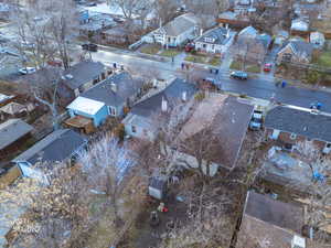 Aerial view of residential area