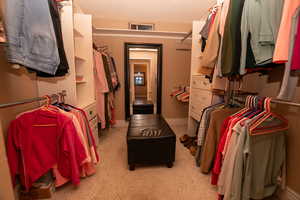 View of walk in closet