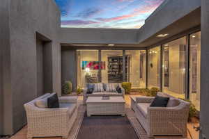 View of patio with outdoor lounge area