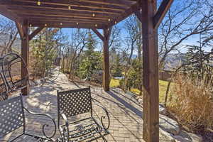 View of patio featuring a pergola