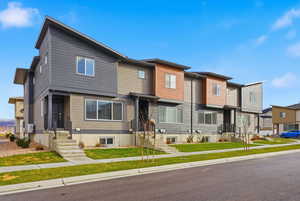 Contemporary home featuring a residential view