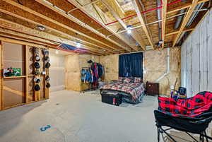 View of unfinished basement