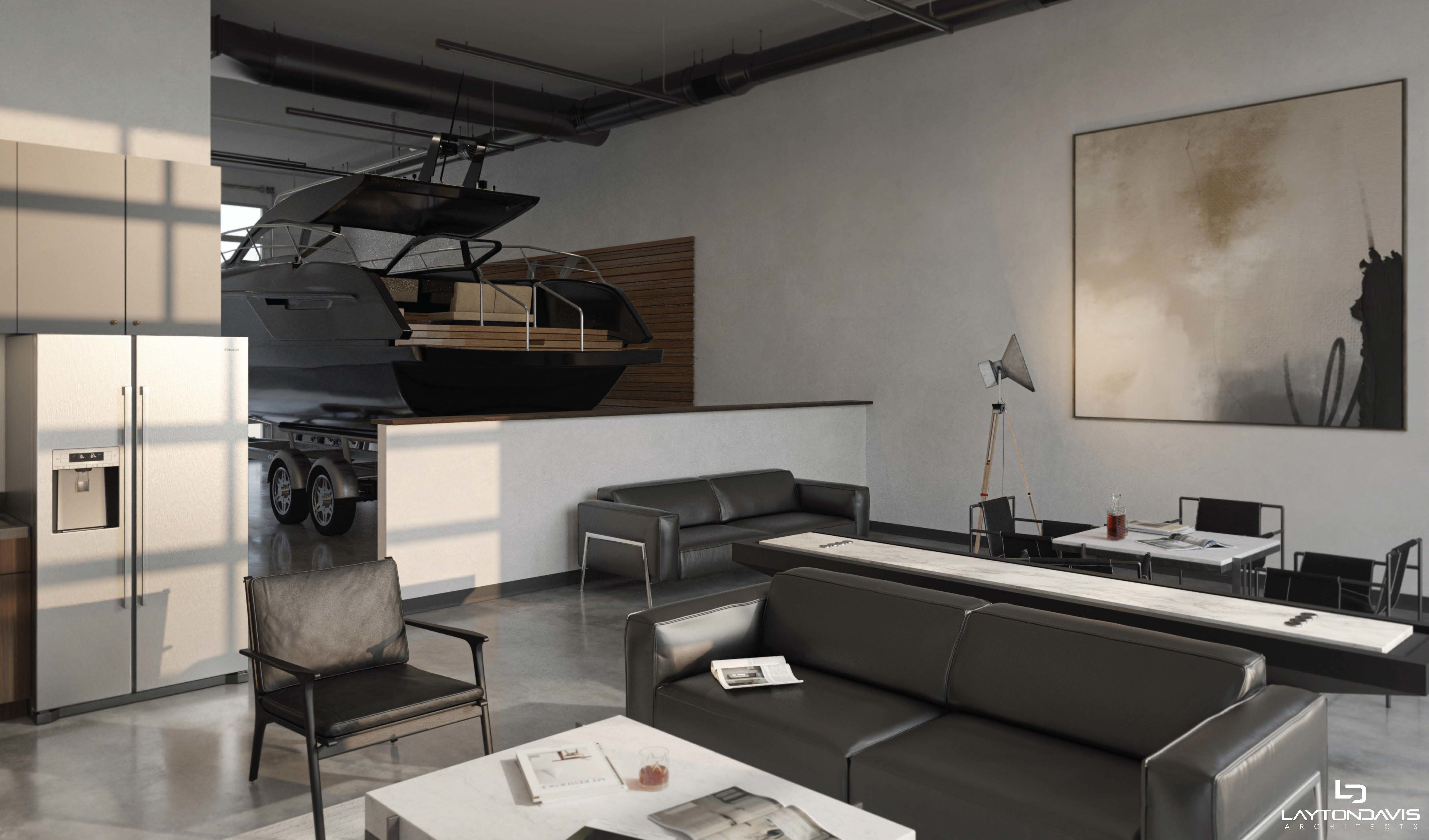 Common area featuring a high ceiling