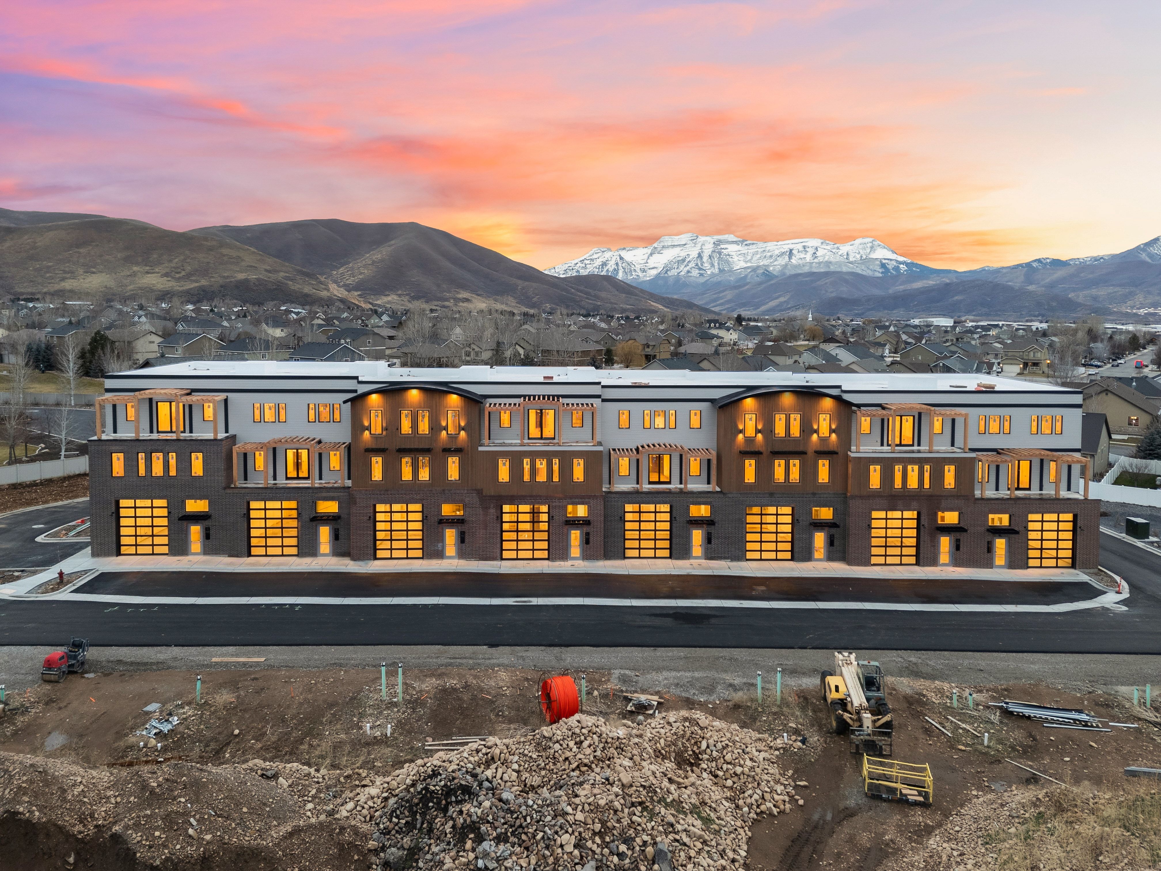 Rear view of property featuring a mountain view