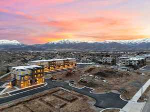 Bird's eye view of a mountain backdrop