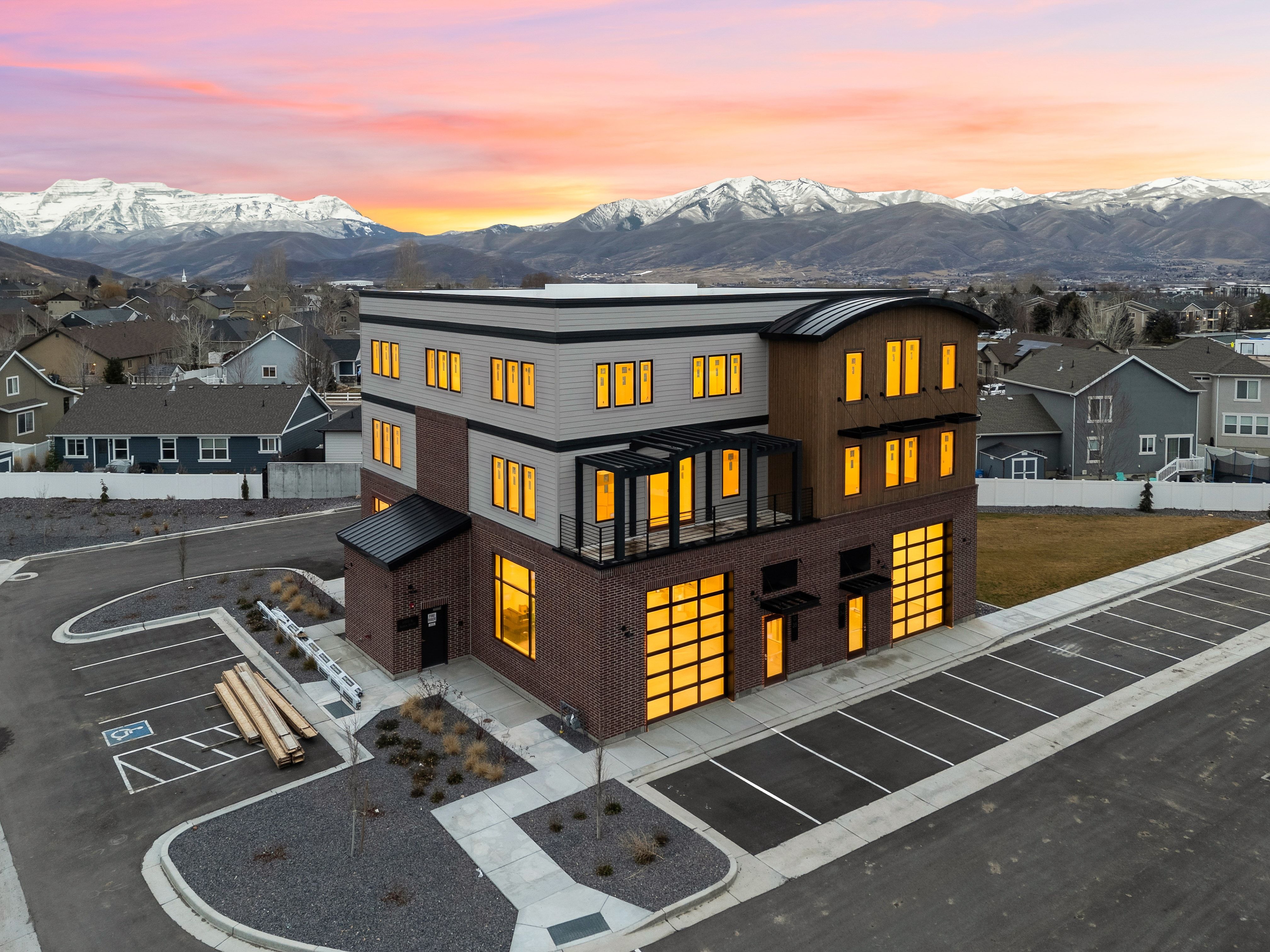 View of property with a mountain view