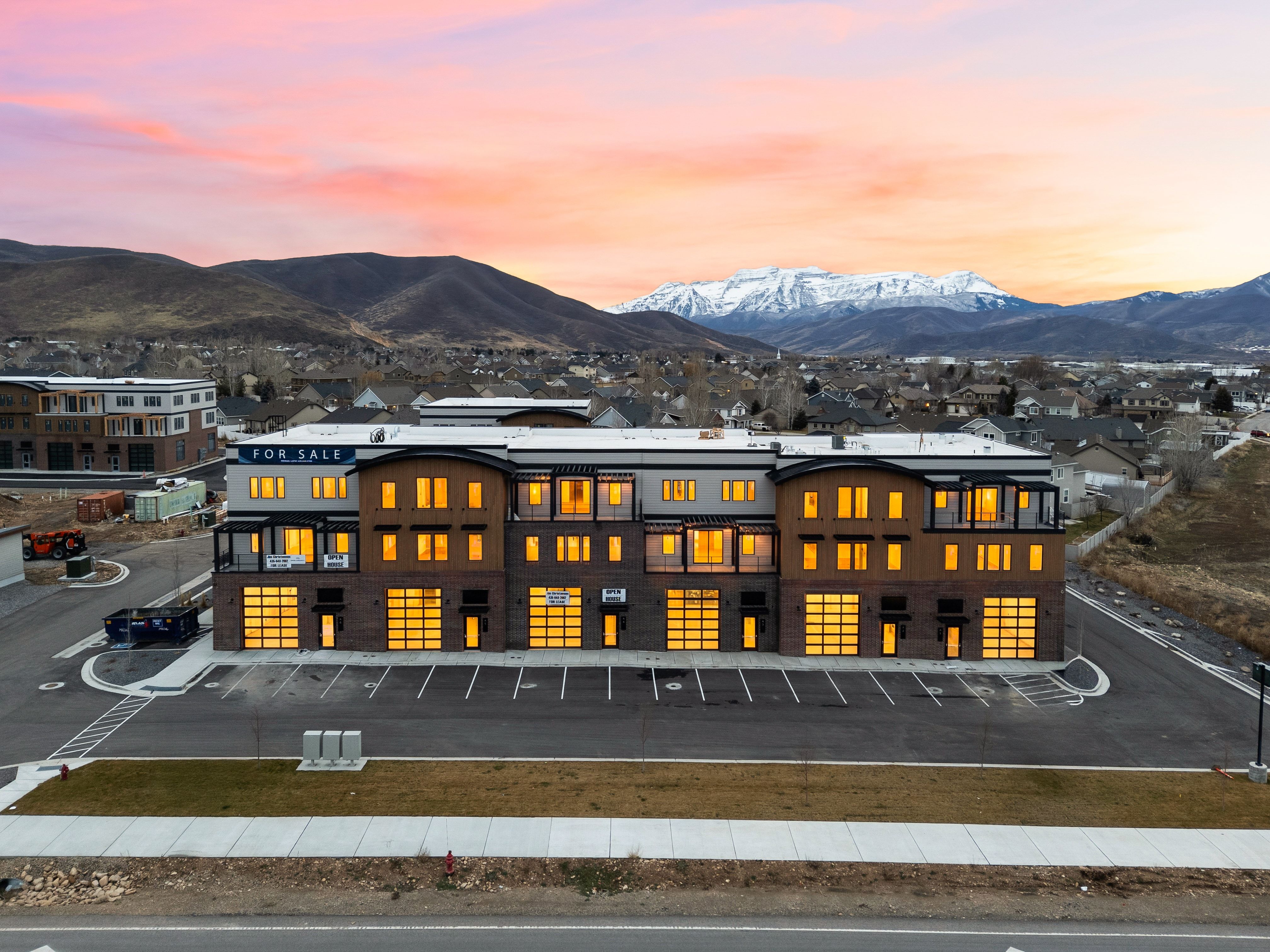 View of building exterior featuring a mountain view