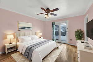 Virtually staged primary bedroom