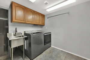 Laundry room in basement