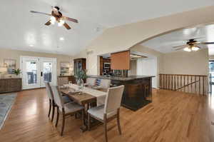 Dining area virtually staged