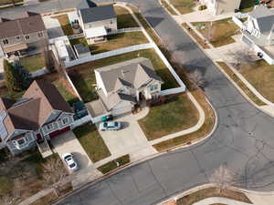 Aerial view of residential area