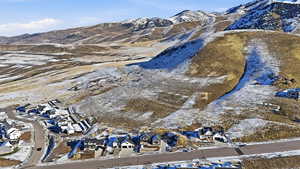 View of mountain background with nearby suburban area