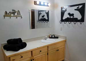 Bathroom featuring vanity