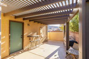View of patio / terrace with a pergola