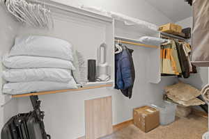 Primary View of walk in closet