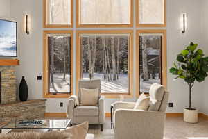 Entryway featuring carpet