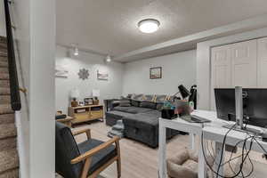 Basement living room with LVP flooring