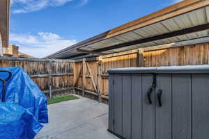Fenced off patio area