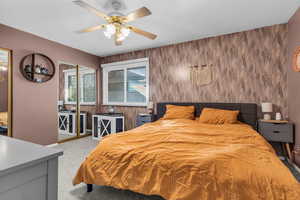 Primary bedroom with double closets