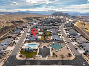 View of property location featuring nearby suburban area and a mountainous background