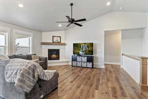 Durable LVP flooring, a cozy gas fireplace