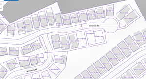 Map showing property parcels