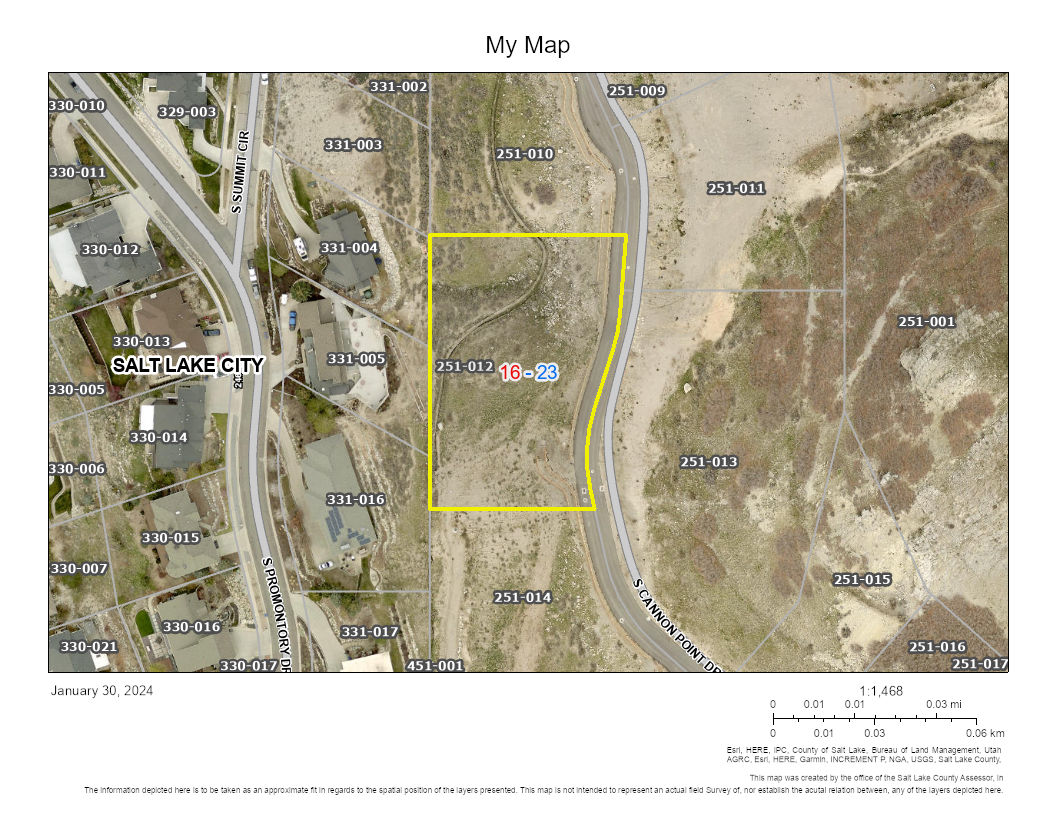 Aerial map of property and surrounding area featuring property boundaries highlighted
