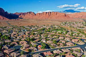 Mountain view with nearby suburban area