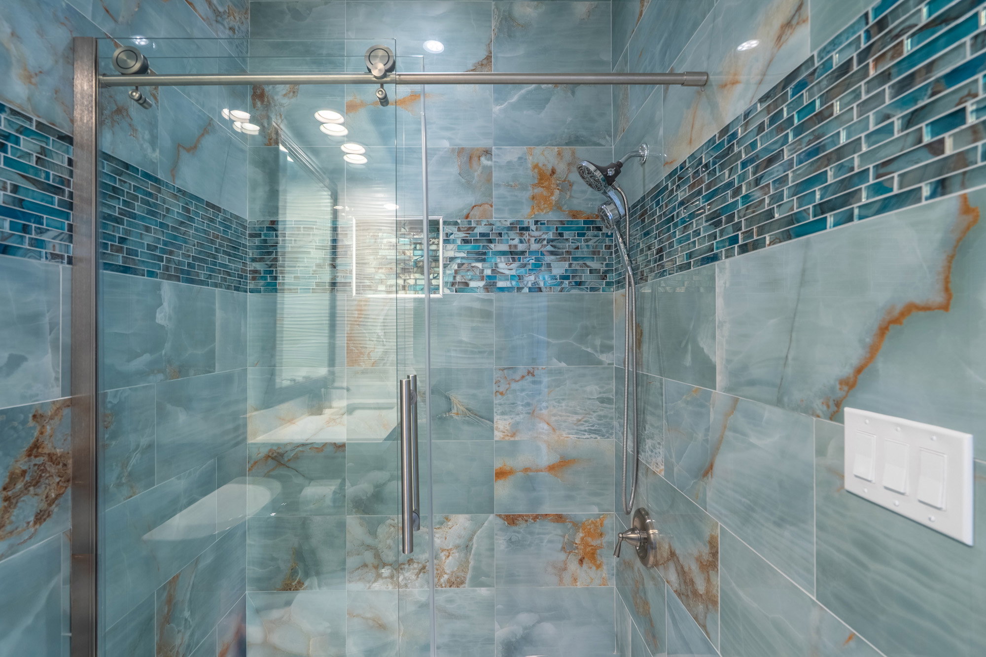 Full bathroom with a stall shower