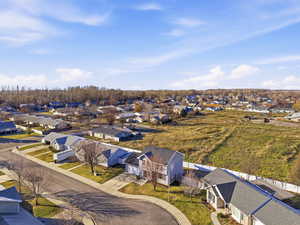 Aerial perspective of suburban area