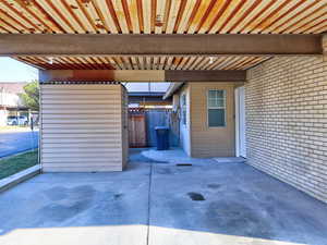 View of patio featuring a pergola