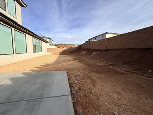 View of fenced backyard