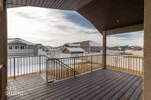 Deck with a residential view