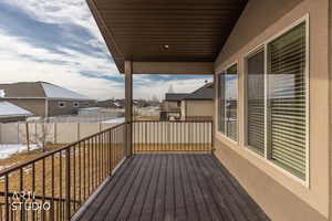 Deck with a residential view