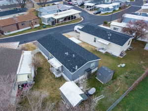 Aerial view of residential area
