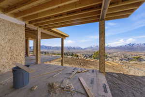 View from dining area towards covered deck