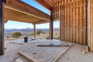 View of dining area featuring covered porch