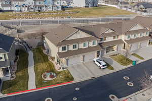 Aerial perspective of neighborhood.